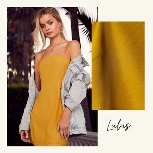🌼 Lulus “Toast to Life” Mustard Yellow Mini Dress – Small (Like New, Sold Out!)
